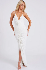 Glen Strappy Deep V Backless Maxi Dress | Dress In Beauty
