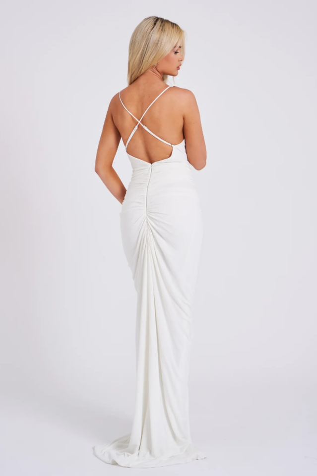 Glen Strappy Deep V Backless Maxi Dress | Dress In Beauty
