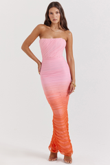 Sapphire Ombre Pleated Maxi Dress | Dress In Beauty