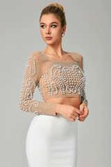 Motina Pearl Mesh Bandage Set | Dress In Beauty