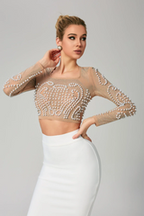 Motina Pearl Mesh Bandage Set | Dress In Beauty