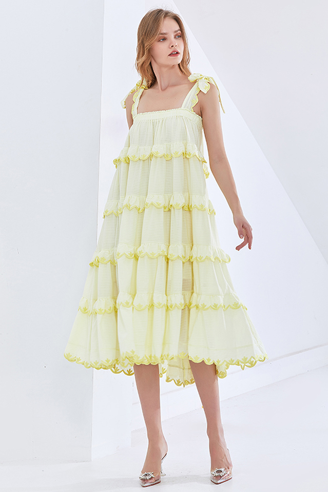 Sleeveless Overlay Ruffle Maxi Dress | Dress In Beauty