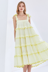 Sleeveless Overlay Ruffle Maxi Dress | Dress In Beauty