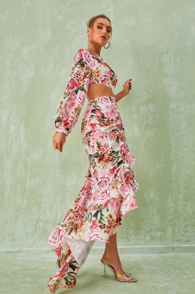 Cassidy One Shoulder Floral Maxi Dress | Dress In Beauty