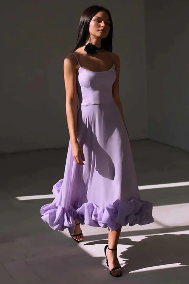 Flounce Bustier Midi Dress | Dress In Beauty