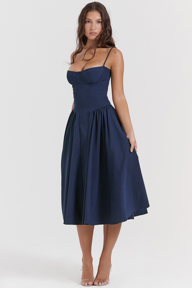 Samaria French Navy Corset Sundress | Dress In Beauty Samaria French Navy Corset Sundress | Dress In Beauty