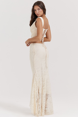 Vintage Cream Corset + Lace Skirt Set | Dress In Beauty