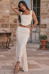 Vintage Cream Corset + Lace Skirt Set | Dress In Beauty
