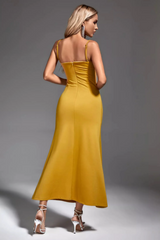 Leighton Yellow Feather Maxi Dress | Dress In Beauty