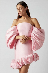 Lantern Sleeves Off Shoulder Mini Dress | Dress In Beauty