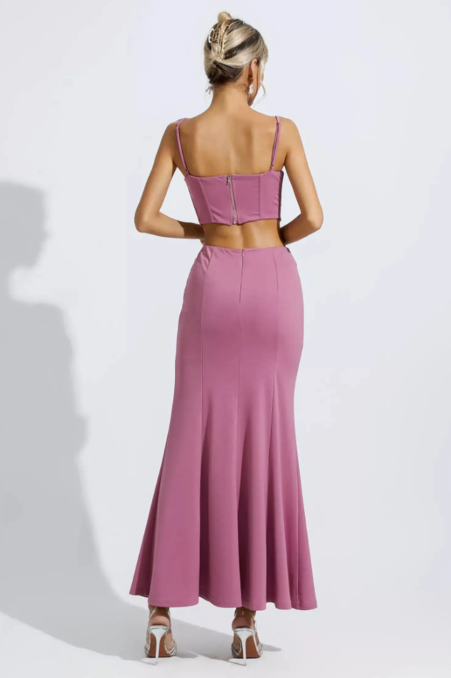 Delice Mauve Top + Flare Skirt Set | Dress In Beauty