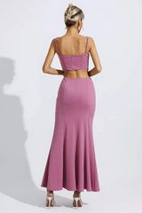 Delice Mauve Top + Flare Skirt Set | Dress In Beauty