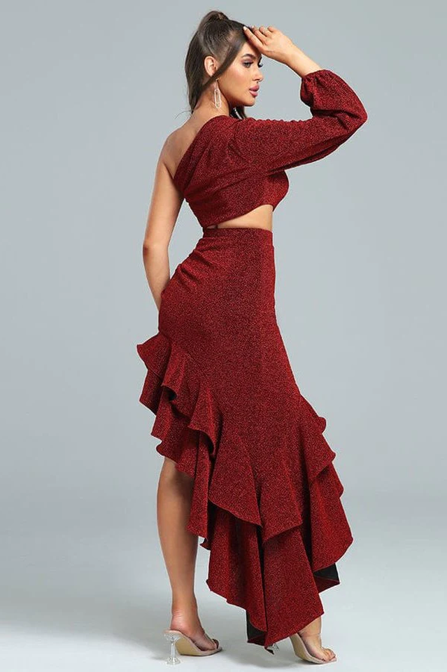 Megan One Shoulder Ruffle Formal Dress | Dress In Beauty
