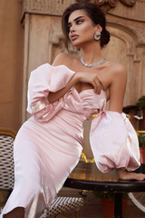 Satin Strapless Midi Dress | Dress In Beauty