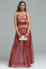 Barrett Sequined Mesh & Lace Maxi Dress | Dress In Beauty