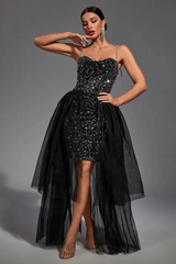 Ariel Black Sequin Diamante Dress | Dress In Beauty