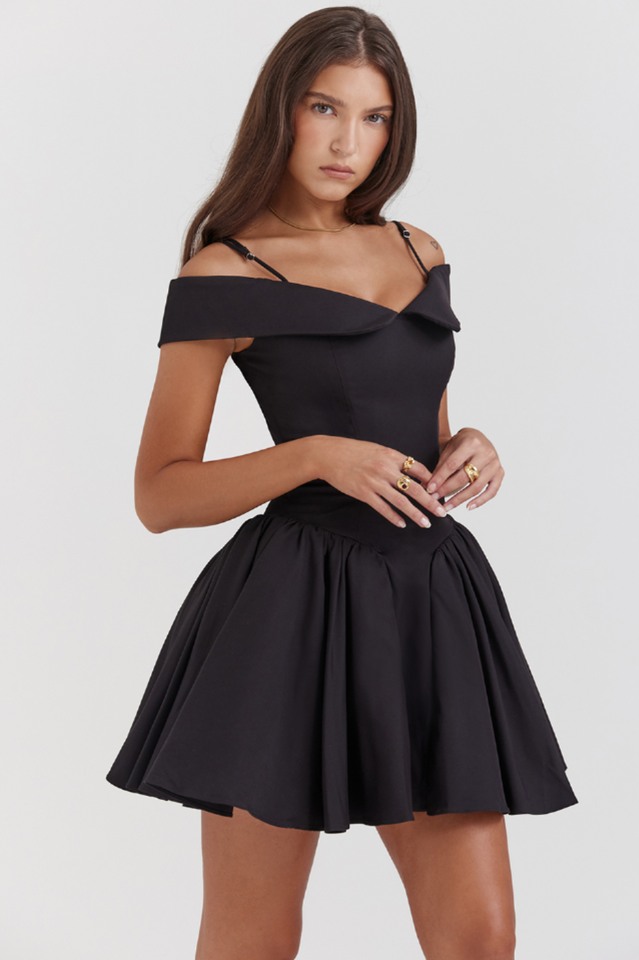 Elida Black Mini Dress | Dress In Beauty