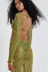 Moss Green Metallic Umbra Dress | Dress In Beauty