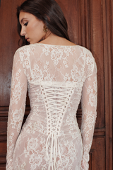 Vintage Cream White Lace Maxi Dress | Dress In Beauty