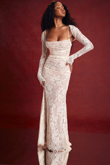 Vintage Cream White Lace Maxi Dress | Dress In Beauty