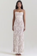Vintage Cream White Lace Maxi Dress | Dress In Beauty