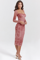 Seraphina Pink Printed Belted Dress | Dress In Beauty
