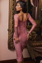 Seraphina Pink Printed Belted Dress | Dress In Beauty