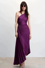 Catalina One Shoulder Pleated Satin Dress | Dress In Beauty