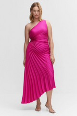 Catalina One Shoulder Pleated Satin Dress | Dress In Beauty