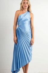 Catalina One Shoulder Pleated Satin Dress | Dress In Beauty