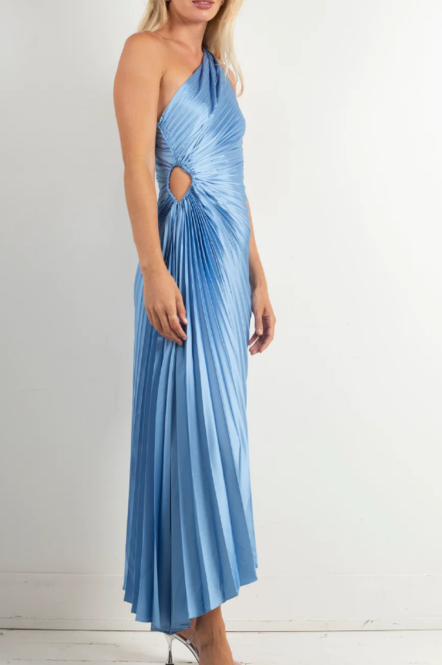 Catalina One Shoulder Pleated Satin Dress | Dress In Beauty