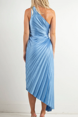 Catalina One Shoulder Pleated Satin Dress | Dress In Beauty