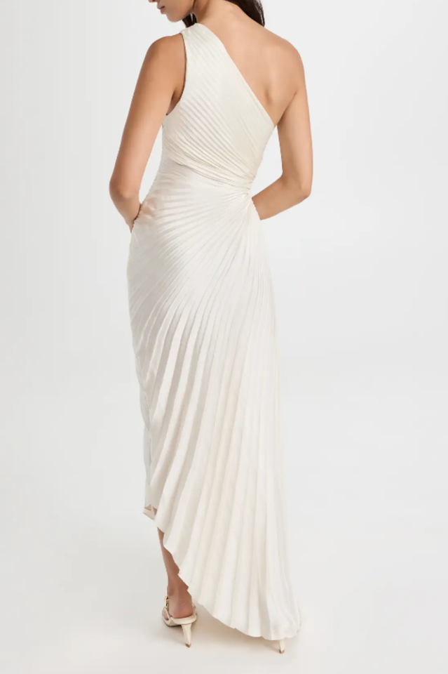 Catalina One Shoulder Pleated Satin Dress | Dress In Beauty