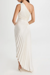 Catalina One Shoulder Pleated Satin Dress | Dress In Beauty