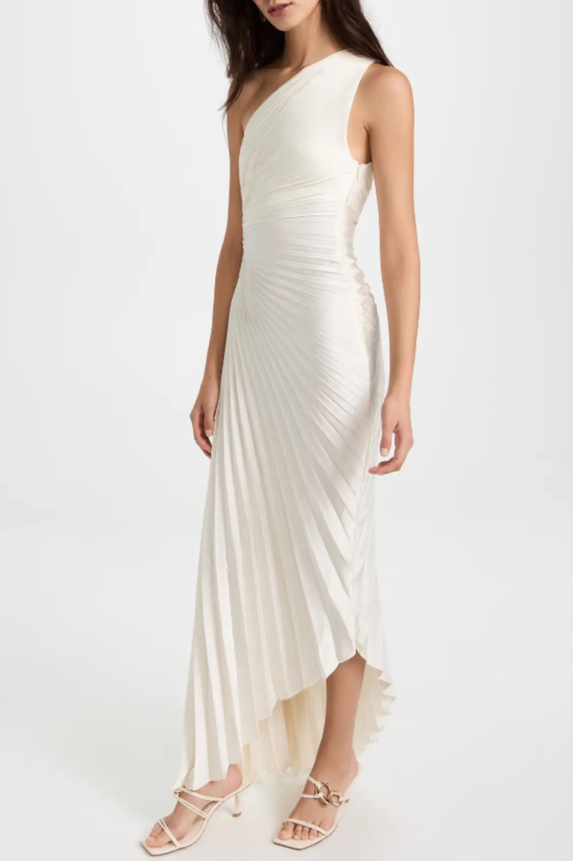 Catalina One Shoulder Pleated Satin Dress | Dress In Beauty