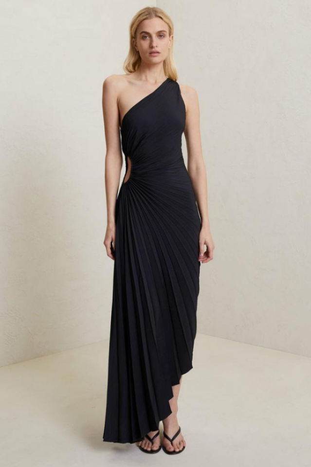 Catalina One Shoulder Pleated Satin Dress | Dress In Beauty