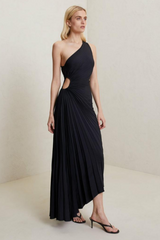 Catalina One Shoulder Pleated Satin Dress | Dress In Beauty