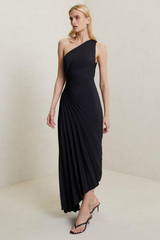 Catalina One Shoulder Pleated Satin Dress | Dress In Beauty