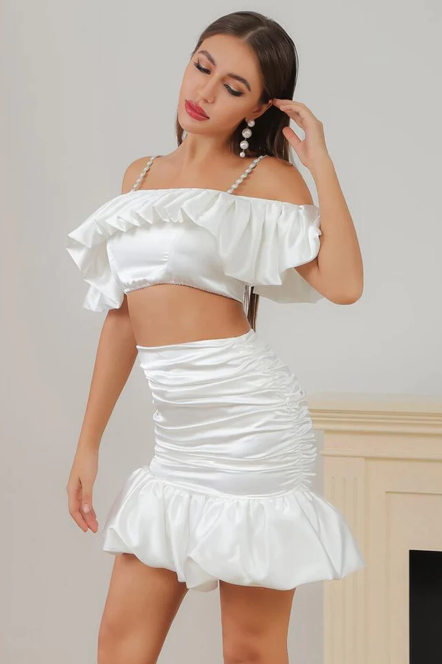 Lucra Satin Top & Mermaid Skirt Set | Dress In Beauty