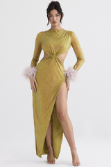 Gina Yellow Crystal Dress | Dress In Beauty