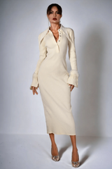 Vallance Feather Trim Maxi Dress | Dress In Beauty