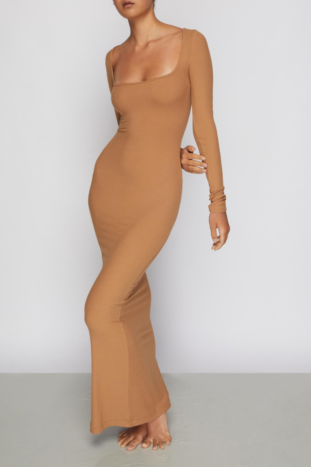 SKIMS Soft Lounge Long Sleeve Dress | Dress In Beauty SKIMS Soft Lounge Long Sleeve Dress | Dress In Beauty