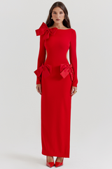 Lavele Red Bow Maxi Dress | Dress In Beauty