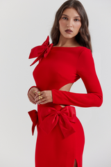 Lavele Red Bow Maxi Dress | Dress In Beauty