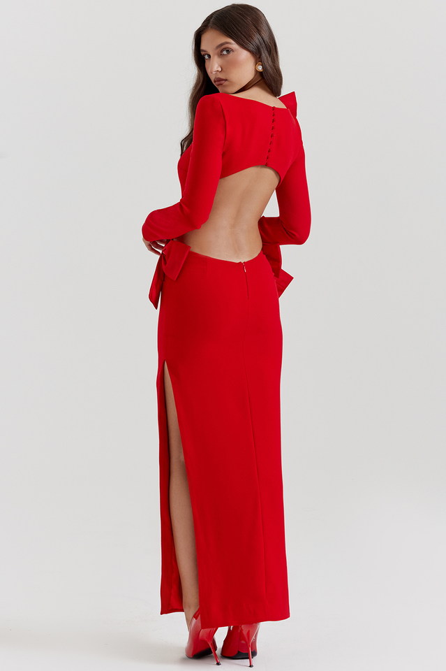 Lavele Red Bow Maxi Dress | Dress In Beauty
