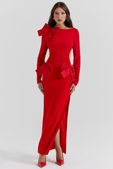 Lavele Red Bow Maxi Dress | Dress In Beauty
