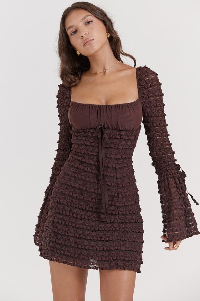 Marisa Rich Brown Lace Dress | Dress In Beauty