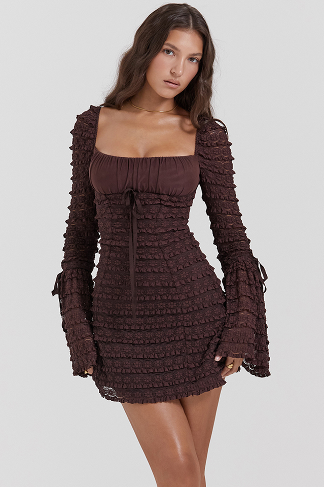 Marisa Rich Brown Lace Dress | Dress In Beauty