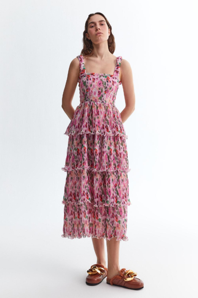 Floral Tiered Georgette Midi Dress | Dress In Beauty