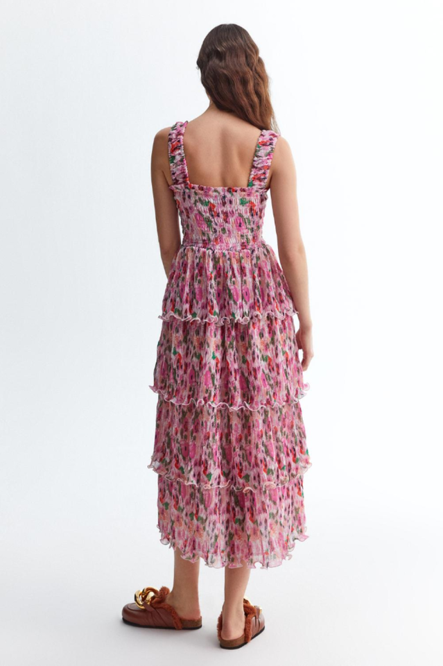 Floral Tiered Georgette Midi Dress | Dress In Beauty
